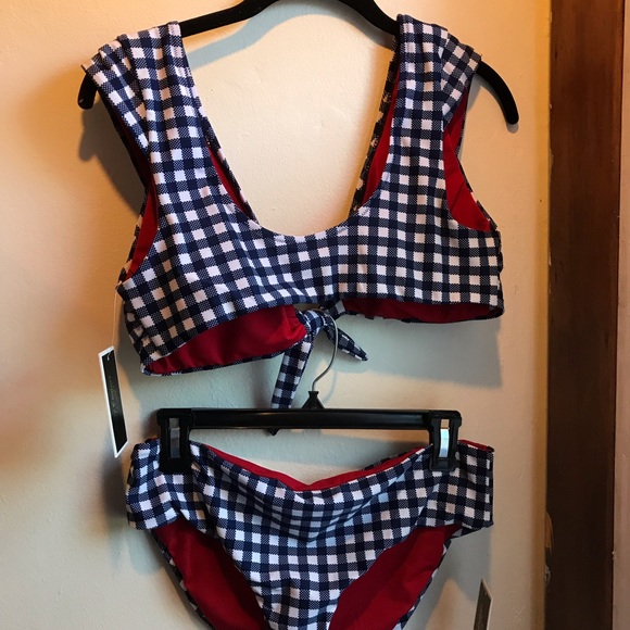1 LEFT!! NWT Juicy Couture Blue Gingham Two-piece - Picture 3 of 6
